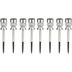 8er-Set LED Solarlampen Gartenstecker, RGB+Weiss, Ø 7 x H 36cm