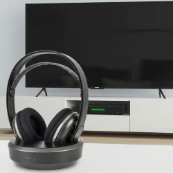 Kabelloser Fernsehkopfhörer, 100 m Reichweite, TV-Headphones mit Ladestation