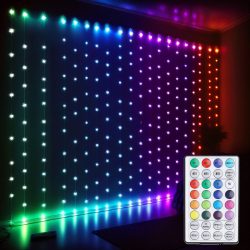 Mehrfarbiger RGB Lichtervorhang 144 LEDs mit Fernbedienung