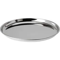Serviertablett & Dekotablett aus Metall, 28 cm, silber