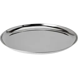 Serviertablett & Dekotablett aus Metall, 39 cm, silber