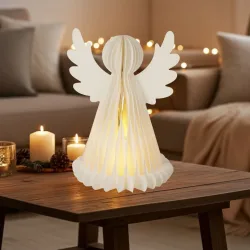 LED Engel Wabenpapier mit 6h Timer, 35 x 34 x 50 cm