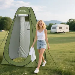 Pop-Up Toiletten-, Dusch- und Umkleide-Zelt, grün