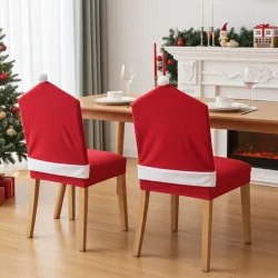 Weihnachtsmann Stuhlbezug im 2er-Set, 48 x 60 cm, rot/weiss
