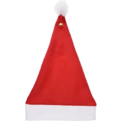Festliche Weihnachtsmann Mütze mit Pompon und Glocke, 40 x 30 cm