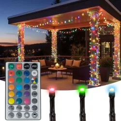 RGBW LED Lichterkette mit Fernbedienung, 96 LEDs, 9,6 m