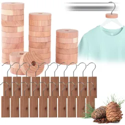 Zedernholz-Set aus 20 Zedernholz-Blöcken und 30 Zedernholz-Ringen