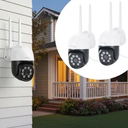 2er-Set WLAN PAN Tilt Outdoor Kamera, 2K, IP66