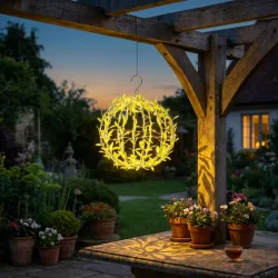 Solar Leuchtkugel, Blätterdesign, Ø20cm
