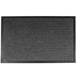 Strapazierfähige Fussmatte mit PVC Rückseite, 40 x 60 cm, grau