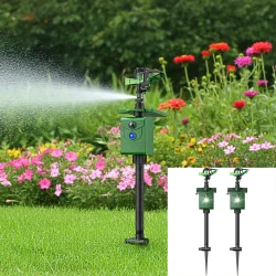 2er-Set Wasserstrahl-Tierschreck mit Bewegungssensor, solarbetrieb