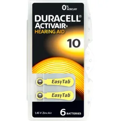 Duracell Hörgerätebatterie ZA10 1.45 V 6 St. 90 mAh Zink-Luft Activair 10