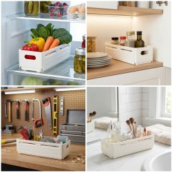 6er-Set Küchenschrank-Organizer, falt- & anpassbar, weiss