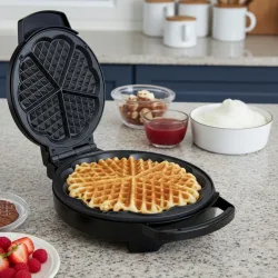 Herzform Waffeleisen aus Edelstahl, 1000 Watt