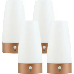 4er-Set LED-Tischlampe mit PIR-Bewegungs-Sensor, batteriebetrieben, warmweiss