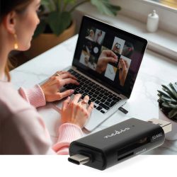 Dualer Kartenleser USB-C & USB-A, USB3.2 Gen1, schwarz