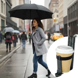 Cupbrella Automatik Regenschirm mit Becherhalter