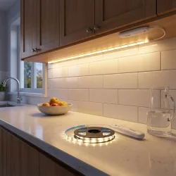 2er-Set LED-Streifen mit Bewegungsmelder, Batteriebetrieb, 90 LEDs, 3 m