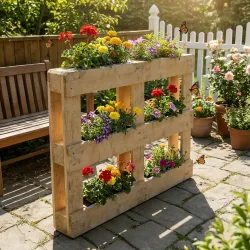6er-Set Pflanzkasten für Europaletten, Blumenkübel aus verzinktem Metall, 38,5x13,5x8,5cm