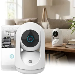 WLAN Überwachungskamera für Innen, Full HD 3MP, Auto-Tracking & Sirene