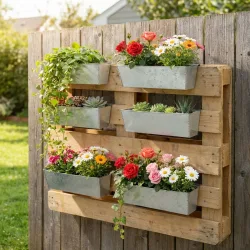 6er-Set Pflanzkasten für Europaletten, Blumenkübel aus verzinktem Metall, 38 x 12 x 10 cm