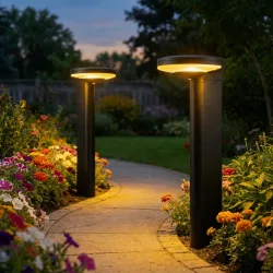 2er-Set Solar Wegeleuchte aus Aluminium, 25,7 x 14 cm x 60 cm, schwarz