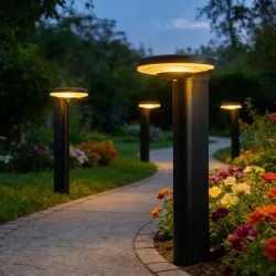 4er-Set Solar Wegeleuchte aus Aluminium, 25,7 x 14 cm x 60 cm, schwarz