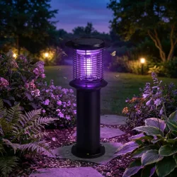 Solar Gartenlampe mit Mückenvernichter, 25 x 60 cm, schwarz