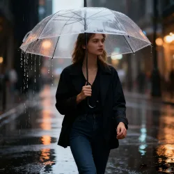 Regenschirm mit Automatiköffnung, transparent, Ø 85 cm