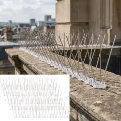 10er-Set Spikes zur Taubenabwehr, 3-reihig mit Edelstahl-Spitzen, 5 m