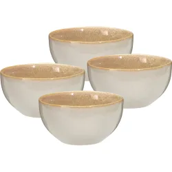4er-Set Steinzeug-Schalen 580ml, sandfarbe