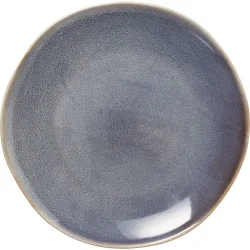 Speiseteller 4er-Set aus Steinzeug, blau