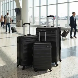 3-tlg. Trolley-Set, TSA-Schlösser, dunkel-grau
