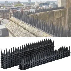 12er-Set Taubenspikes, Anti-Vogel-Spikes, schwarz, 5,4 m
