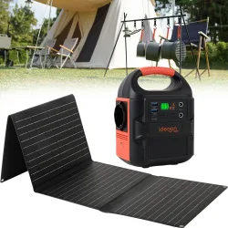 Powerstation & Solargenerator mit Solarpanel 40W, LED, 120W, 12/230V, 88,8 Wh