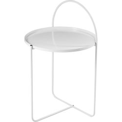 Beistelltisch mit Bogen, 40 x 40 x 65 cm, weiss