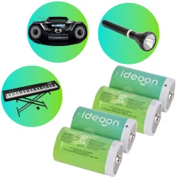 4er-Set Batterie Typ D (Mono), LR20, 1,5V
