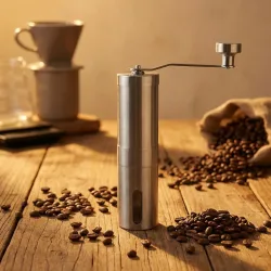 Handkaffeemühle, Edelstahl, 4,8x18,8 cm