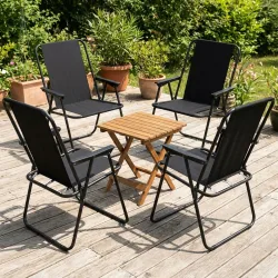 4er-Set Klappstuhl, 57 x 48 x 42/85 cm, schwarz