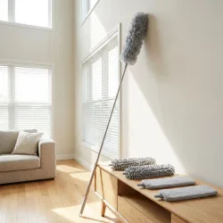 5in1 Staubwedel-Set mit Teleskopstange aus Edelstahl, ausziehbar 43-210cm