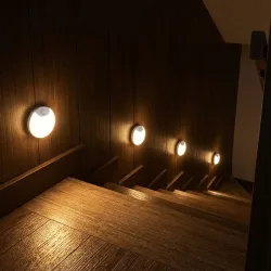 4er-Set LED Nachtlicht & Schrankleuchte mit Bewegungssensor, Ø8cm