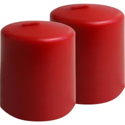 2er-Set Stumpenkerze Rot, Ø 7 x 10 cm