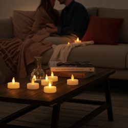 8er-Set XL LED Teelichter mit Timer & Flackereffekt, warmweiss, Ø 5,8cm