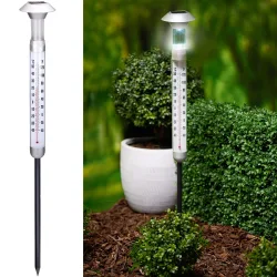 Solar 2-in-1 Thermometer & Leuchte 6-8h kaltweiss