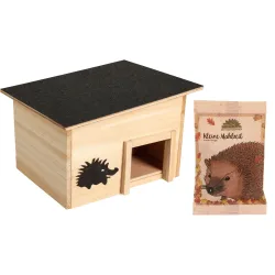 Igelhaus Bausatz aus Holz mit Igelfutter