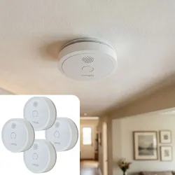 4er-Set WLAN Rauchmelder mit App, EN 14604, 85dB, weiss