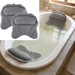 2er-Set Ergonomisches Badewannenkissen mit Saugnäpfen