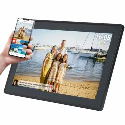 15,6 Zoll Wi-Fi Digitaler Bilderrahmen Frameo App, Full-HD IPS Touchscreen 16GB,schwarz