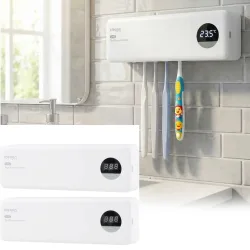 2er Set Zahnbürstenhalter mit UV-Sterilisation, 4 Steckplätze