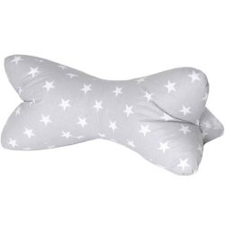 Kissen Leseknochen mit Sternen 40x18cm, grau